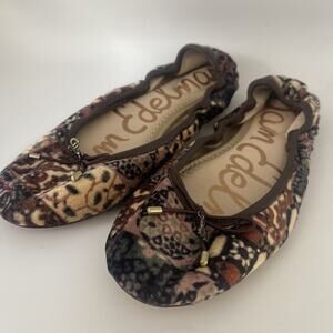 Sam Edelman Felicia Tapestry Print Velvet Ballet Flats - Size 6.5 - Floral Patch
